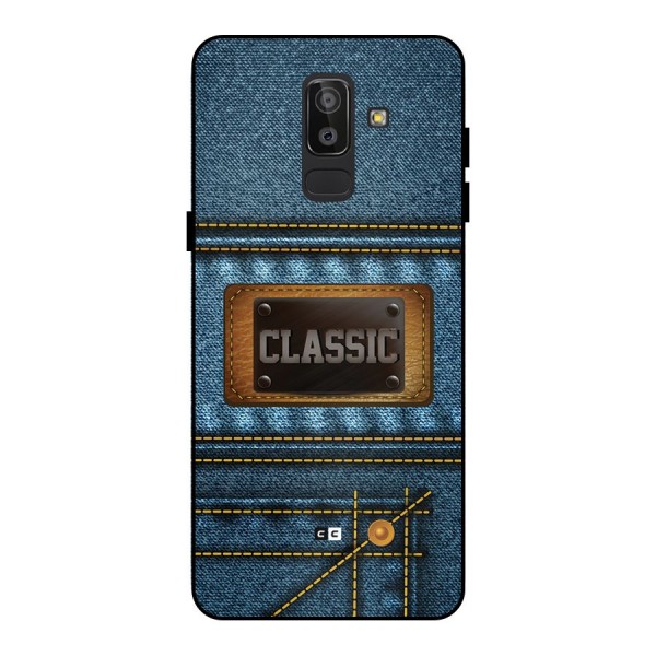 Classic Denim Metal Back Case for Galaxy J8