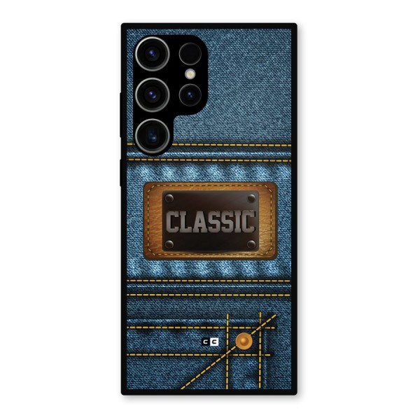 Classic Denim Metal Back Case for Galaxy S23 Ultra