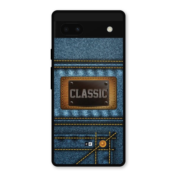 Classic Denim Metal Back Case for Google Pixel 6a