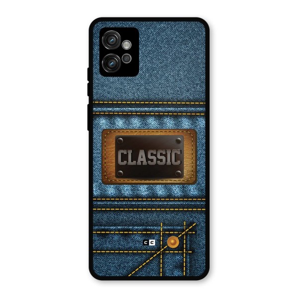 Classic Denim Metal Back Case for Moto G32