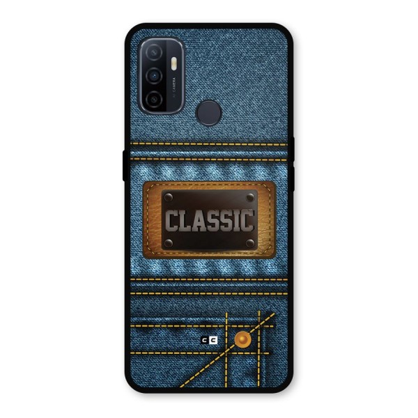 Classic Denim Metal Back Case for Oppo A53