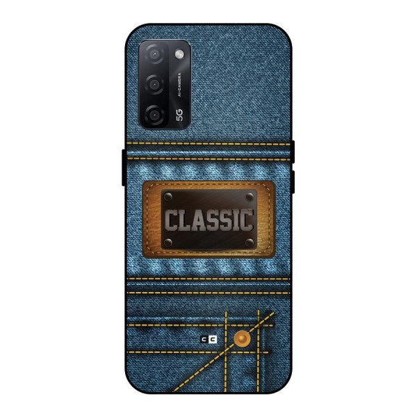 Classic Denim Metal Back Case for Oppo A53s 5G