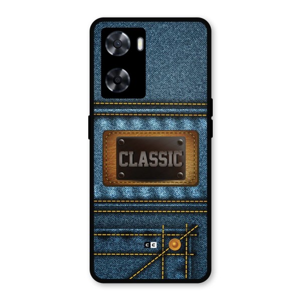 Classic Denim Metal Back Case for Oppo A77