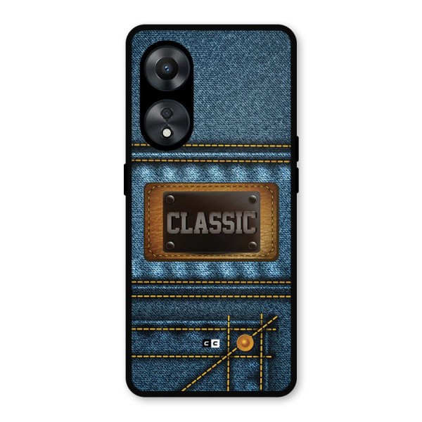 Classic Denim Metal Back Case for Oppo A78