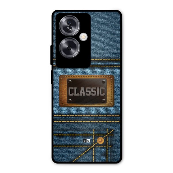 Classic Denim Metal Back Case for Oppo A79 5G