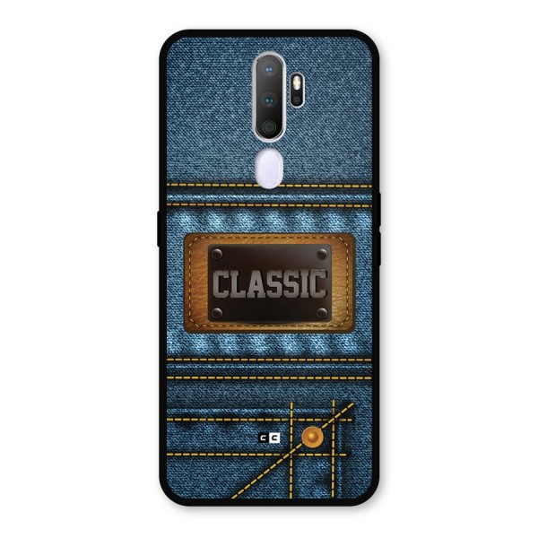 Classic Denim Metal Back Case for Oppo A9 (2020)