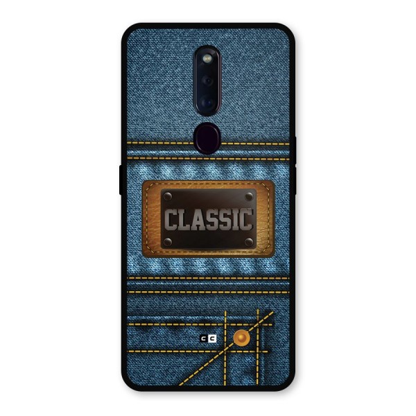 Classic Denim Metal Back Case for Oppo F11 Pro