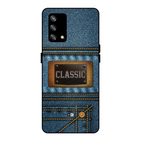 Classic Denim Metal Back Case for Oppo F19