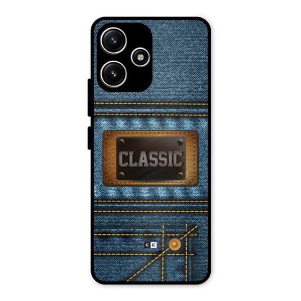 Classic Denim Metal Back Case for Poco M6 Pro