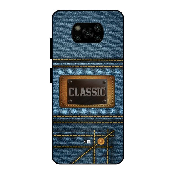 Classic Denim Metal Back Case for Poco X3