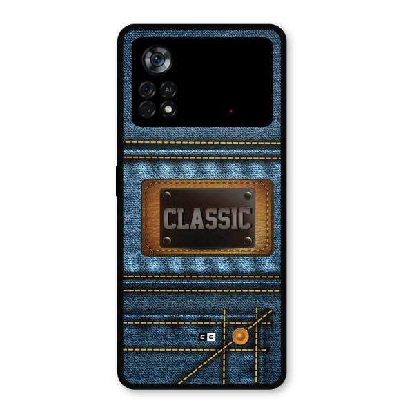 Classic Denim Metal Back Case for Poco X4 Pro 5G