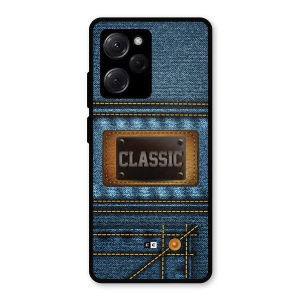 Classic Denim Metal Back Case for Poco X5 Pro