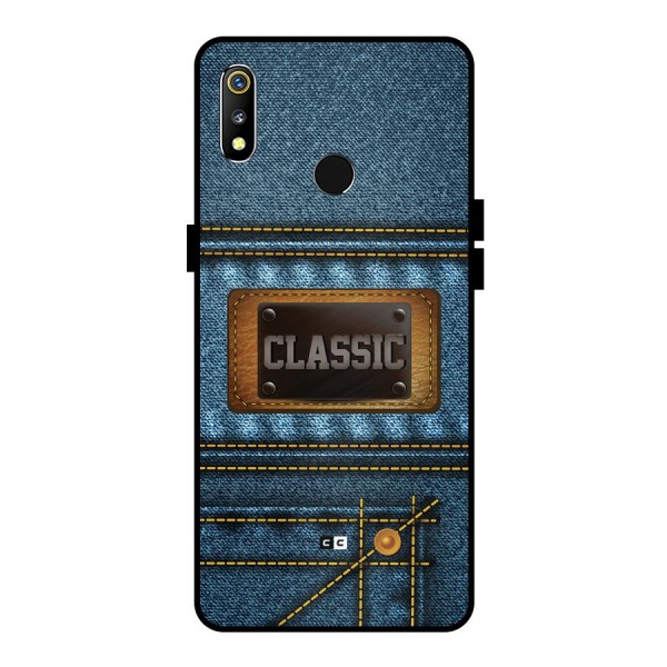 Classic Denim Metal Back Case for Realme 3