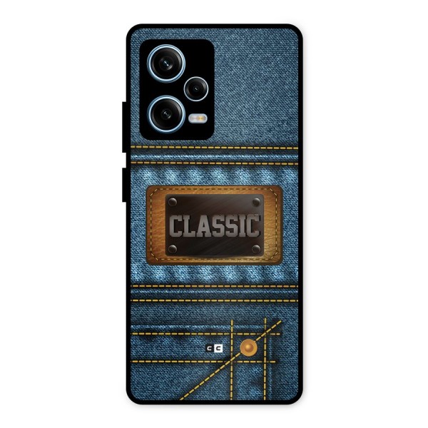 Classic Denim Metal Back Case for Redmi Note 12 Pro