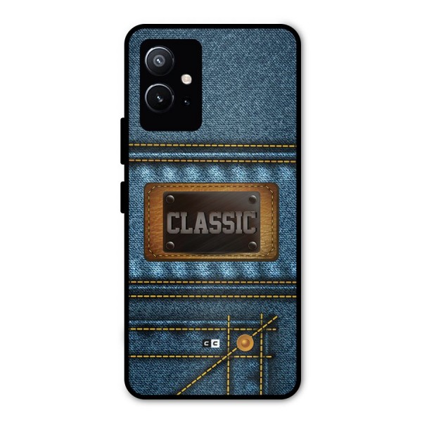 Classic Denim Metal Back Case for Vivo T1 5G