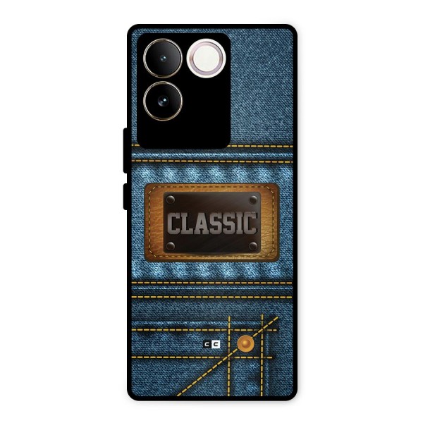 Classic Denim Metal Back Case for Vivo T2 Pro