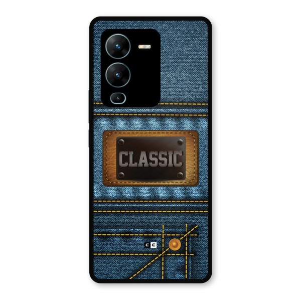 Classic Denim Metal Back Case for Vivo V25 Pro