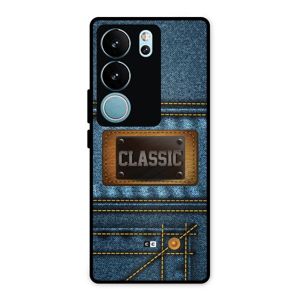 Classic Denim Metal Back Case for Vivo V29