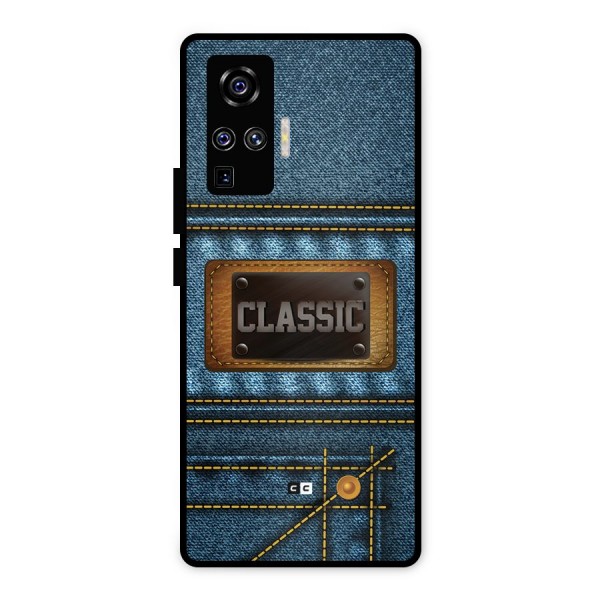 Classic Denim Metal Back Case for Vivo X50 Pro