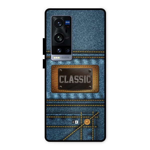 Classic Denim Metal Back Case for Vivo X60 Pro Plus