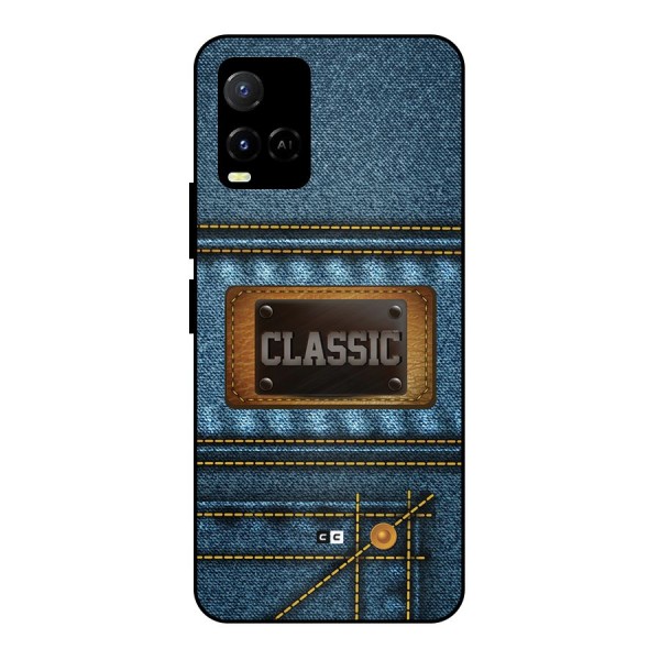 Classic Denim Metal Back Case for Vivo Y21