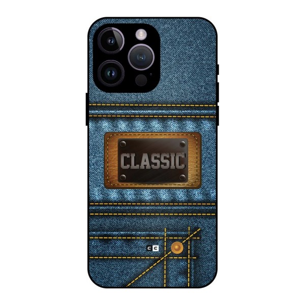 Classic Denim Metal Back Case for iPhone 14 Pro Max