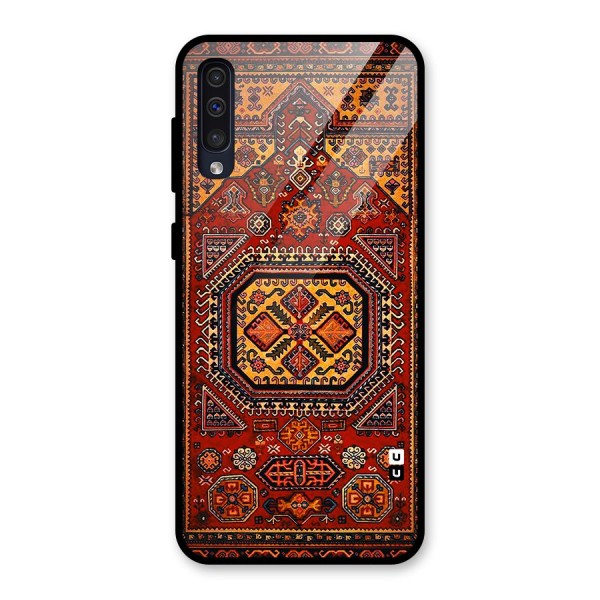 Classic Luxury Carpet Pattern Glass Back Case for Galaxy A50s