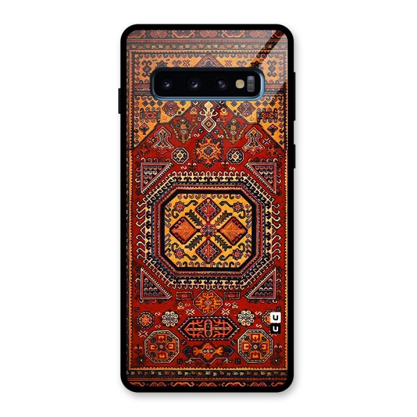 Classic Luxury Carpet Pattern Glass Back Case for Galaxy S10