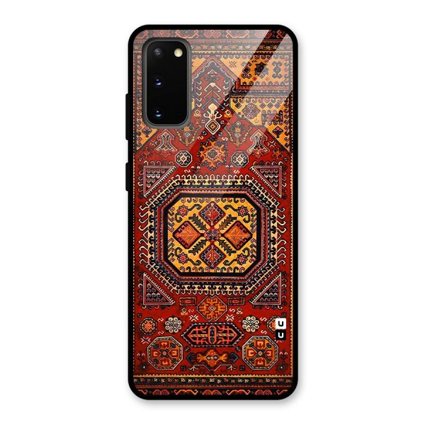 Classic Luxury Carpet Pattern Glass Back Case for Galaxy S20