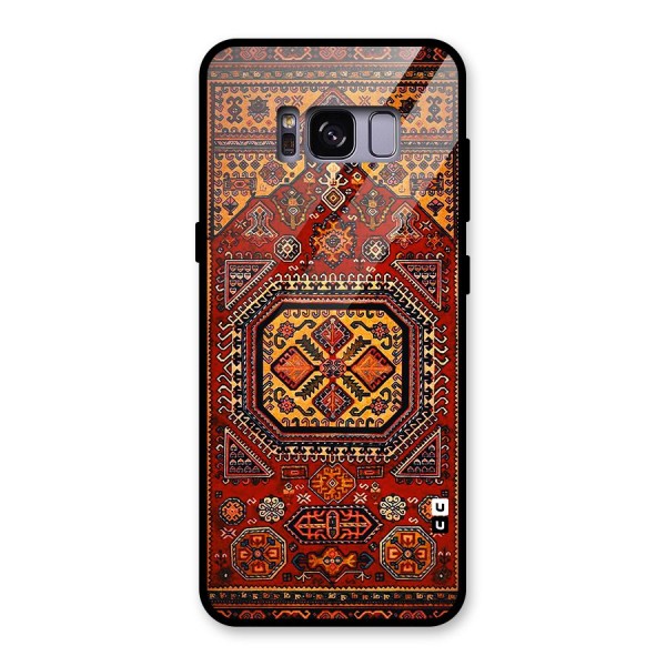 Classic Luxury Carpet Pattern Glass Back Case for Galaxy S8