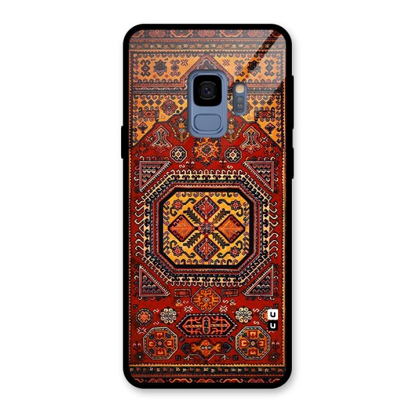 Classic Luxury Carpet Pattern Glass Back Case for Galaxy S9