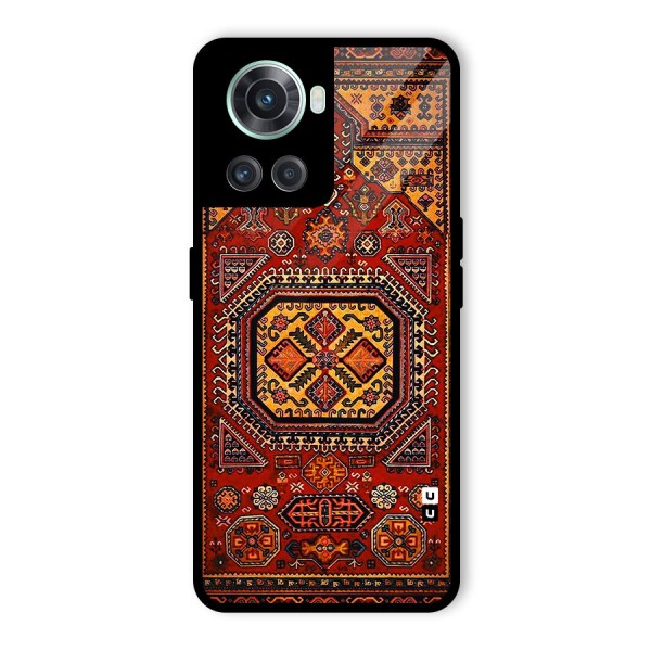 Classic Luxury Carpet Pattern Glass Back Case for OnePlus 10R