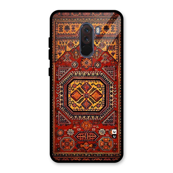 Classic Luxury Carpet Pattern Glass Back Case for Poco F1