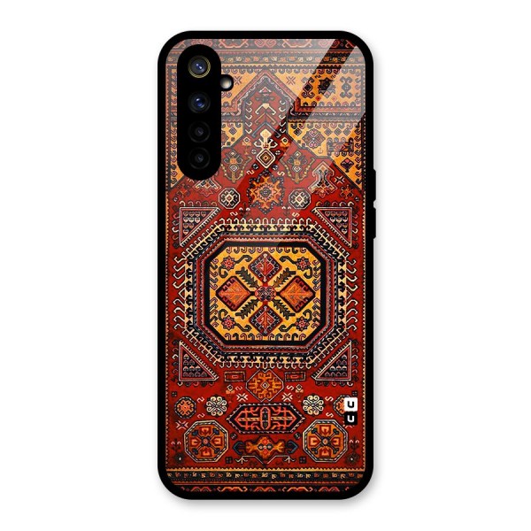 Classic Luxury Carpet Pattern Glass Back Case for Realme 6