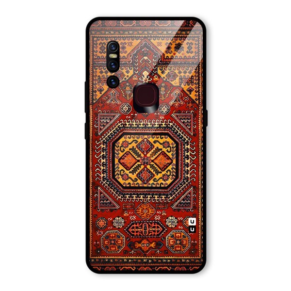 Classic Luxury Carpet Pattern Glass Back Case for Vivo V15