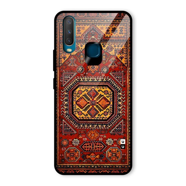 Classic Luxury Carpet Pattern Glass Back Case for Vivo Y12