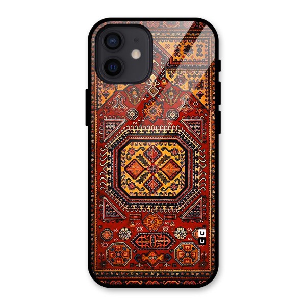 Classic Luxury Carpet Pattern Glass Back Case for iPhone 12