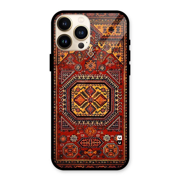 Classic Luxury Carpet Pattern Glass Back Case for iPhone 13 Pro Max