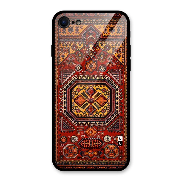 Classic Luxury Carpet Pattern Glass Back Case for iPhone 8