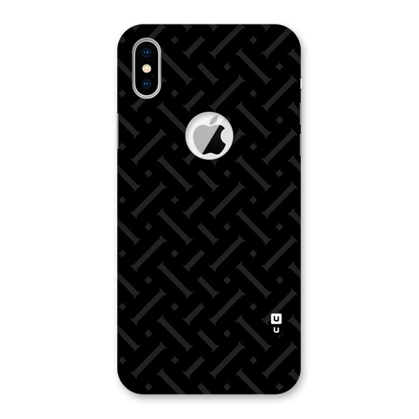 Classic Pipes Pattern Back Case for iPhone XS Logo Cut