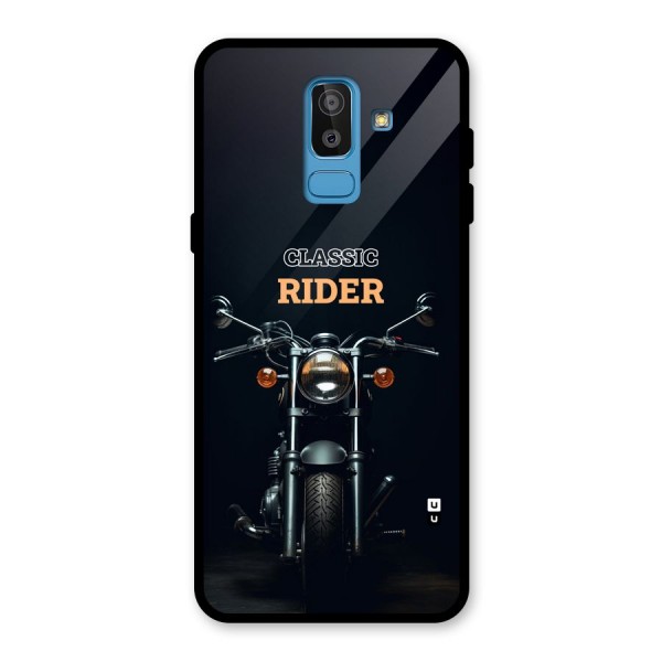 Classic RIder Glass Back Case for Galaxy J8