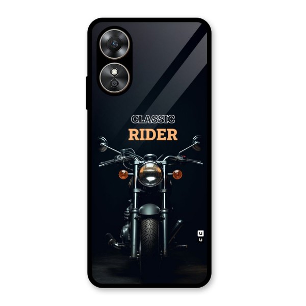 Classic RIder Glass Back Case for Oppo A17