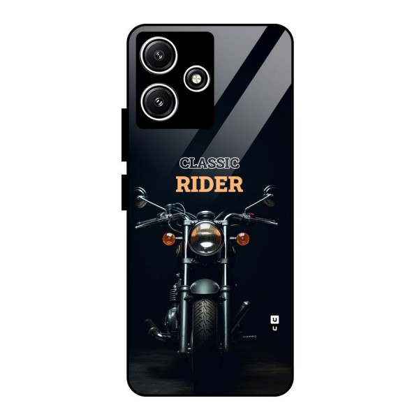 Classic RIder Glass Back Case for Poco M6 Pro