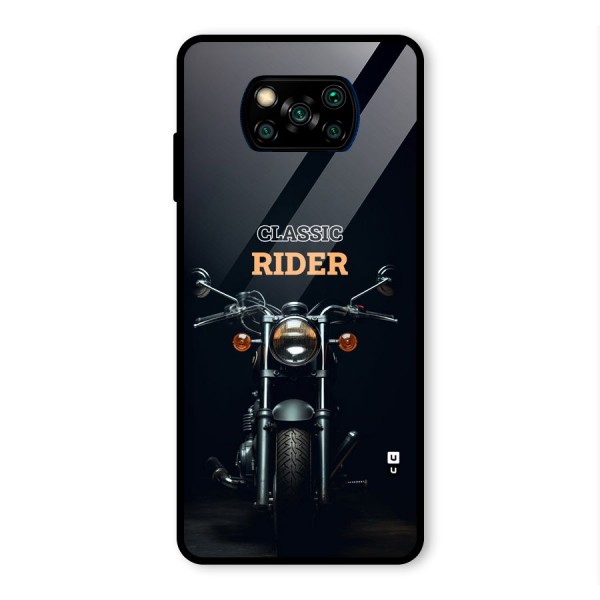 Classic RIder Glass Back Case for Poco X3 Pro