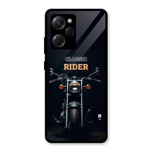 Classic RIder Glass Back Case for Poco X5 Pro