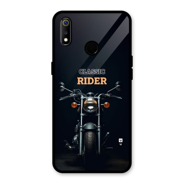 Classic RIder Glass Back Case for Realme 3