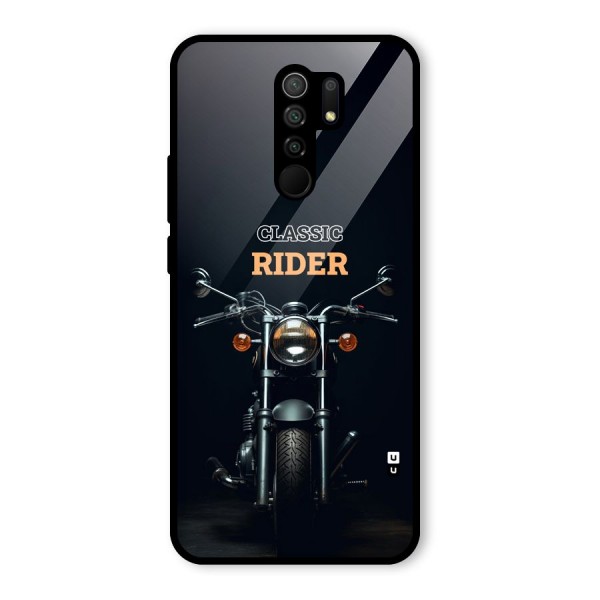 Classic RIder Glass Back Case for Redmi 9 Prime