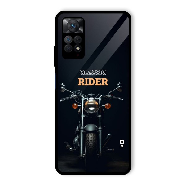 Classic RIder Glass Back Case for Redmi Note 11 Pro