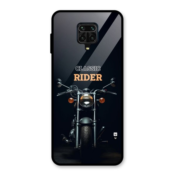 Classic RIder Glass Back Case for Redmi Note 9 Pro