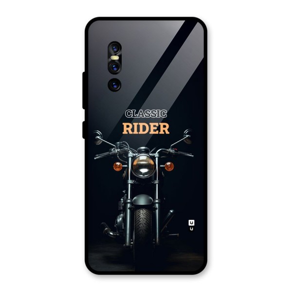 Classic RIder Glass Back Case for Vivo V15 Pro